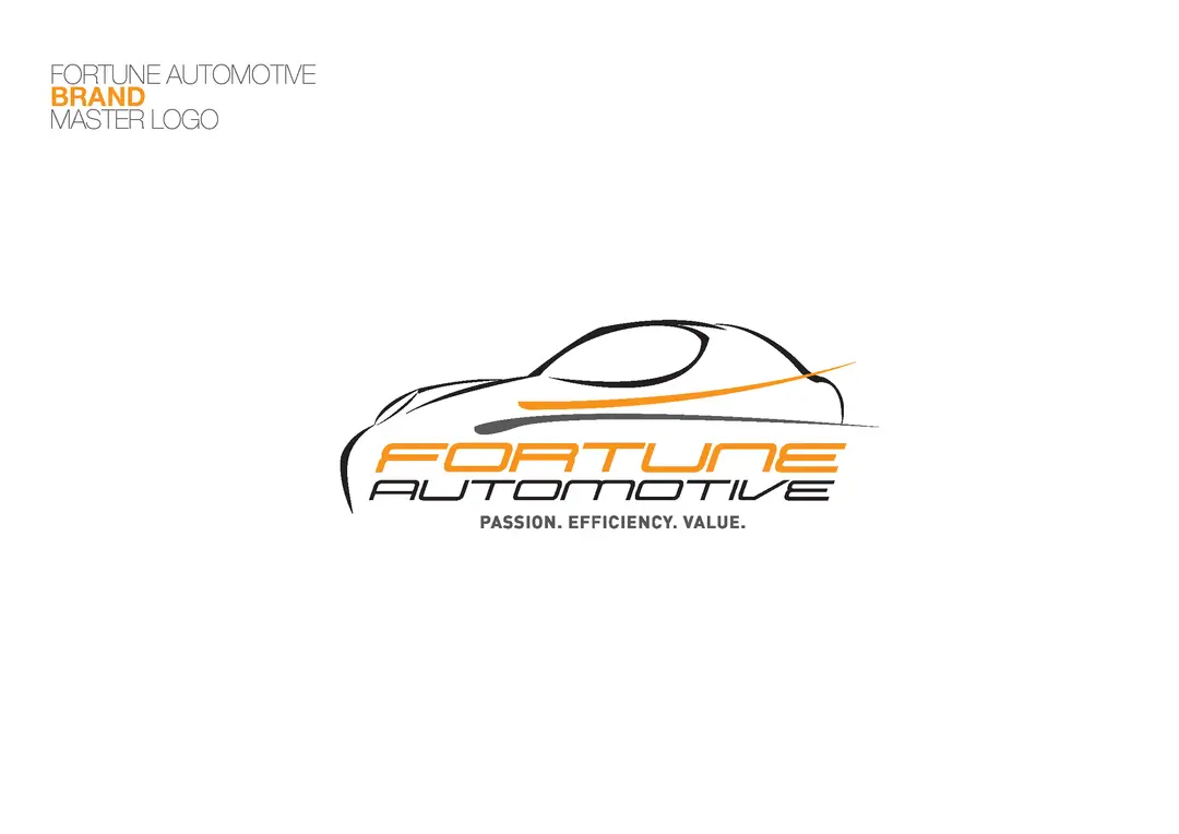 Fortune Automotive logo design on black background